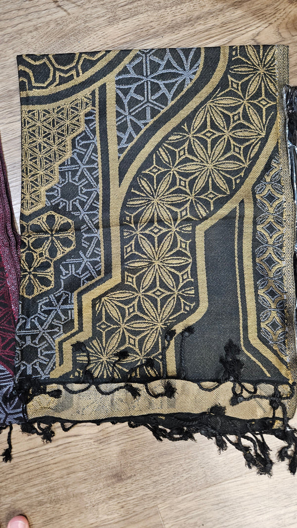 GEOMETRY OF BEING ✦ Gold/Silver ✦ Festival Shawl Shawls 