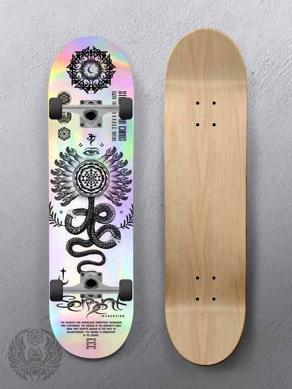 8.5" • SERPENT INVOCATION • Holographic Skateboard Deck Skateboard 