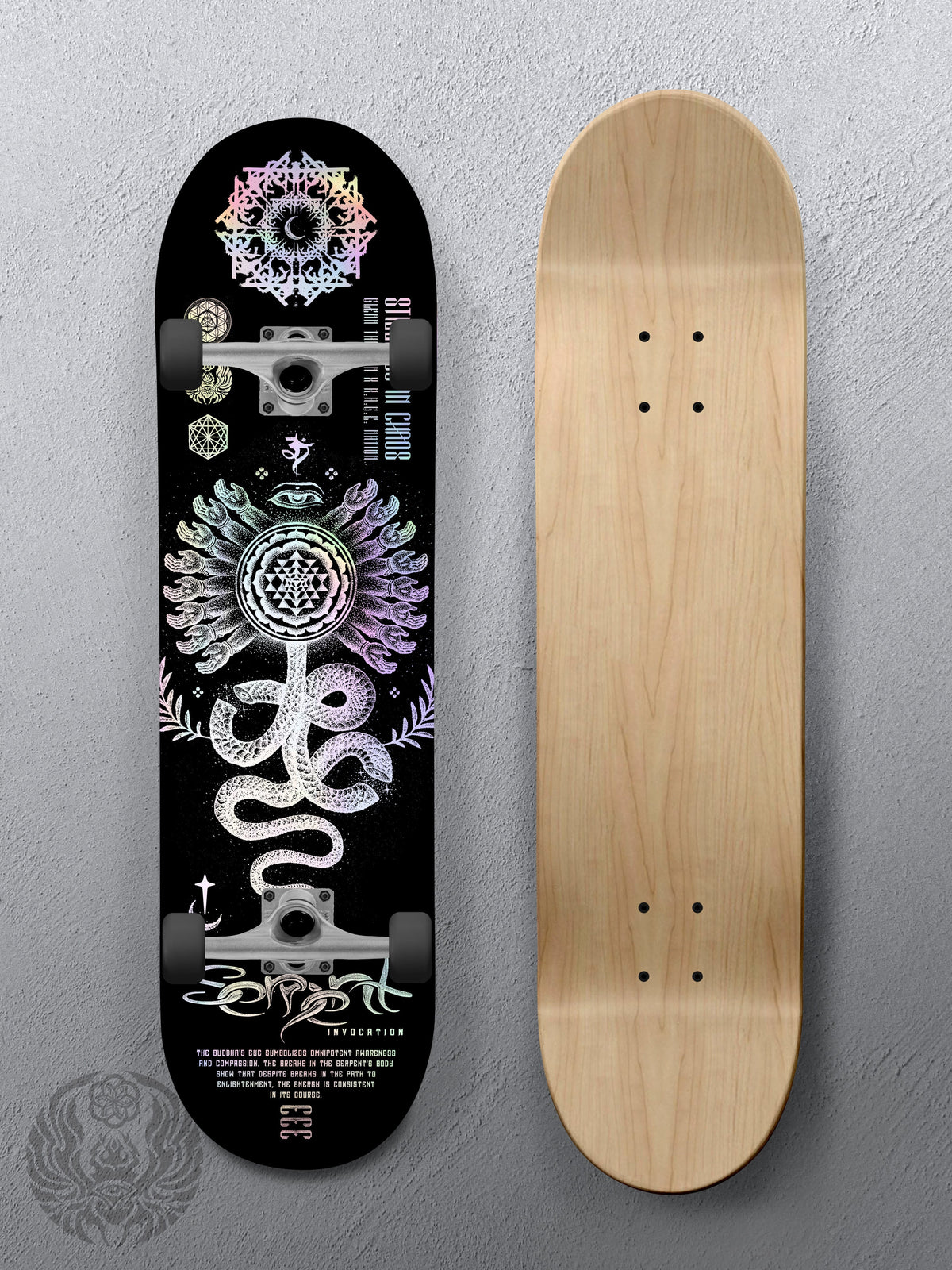 8" • SERPENT INVOCATION • Holographic Skateboard Deck V2 Skateboard 