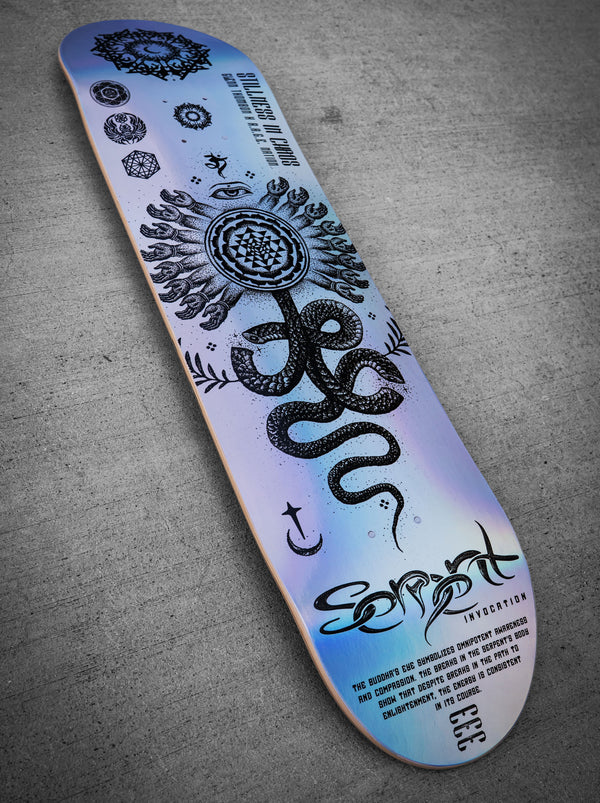 8" • SERPENT INVOCATION • Holographic Skateboard Deck Skateboard 