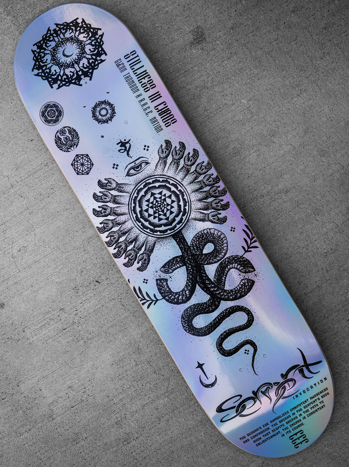 8.25" • SERPENT INVOCATION • Holographic Skateboard Deck Skateboard 