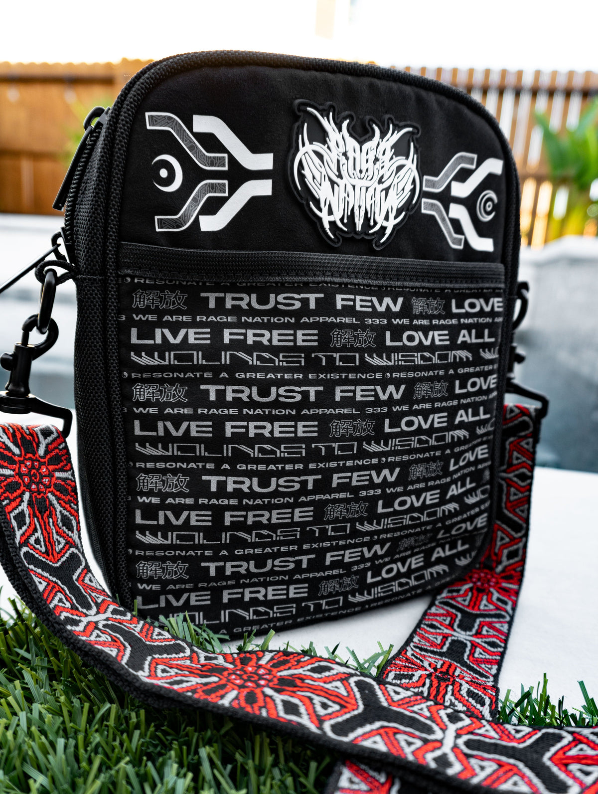 NEW RELEASE • PROTECTED BY INTENT • Double-Sided • Reflective Print • SHOULDER BAG Shoulder Bag 