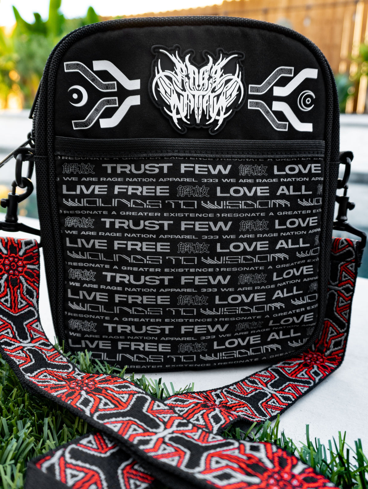 NEW RELEASE • PROTECTED BY INTENT • Double-Sided • Reflective Print • SHOULDER BAG Shoulder Bag 