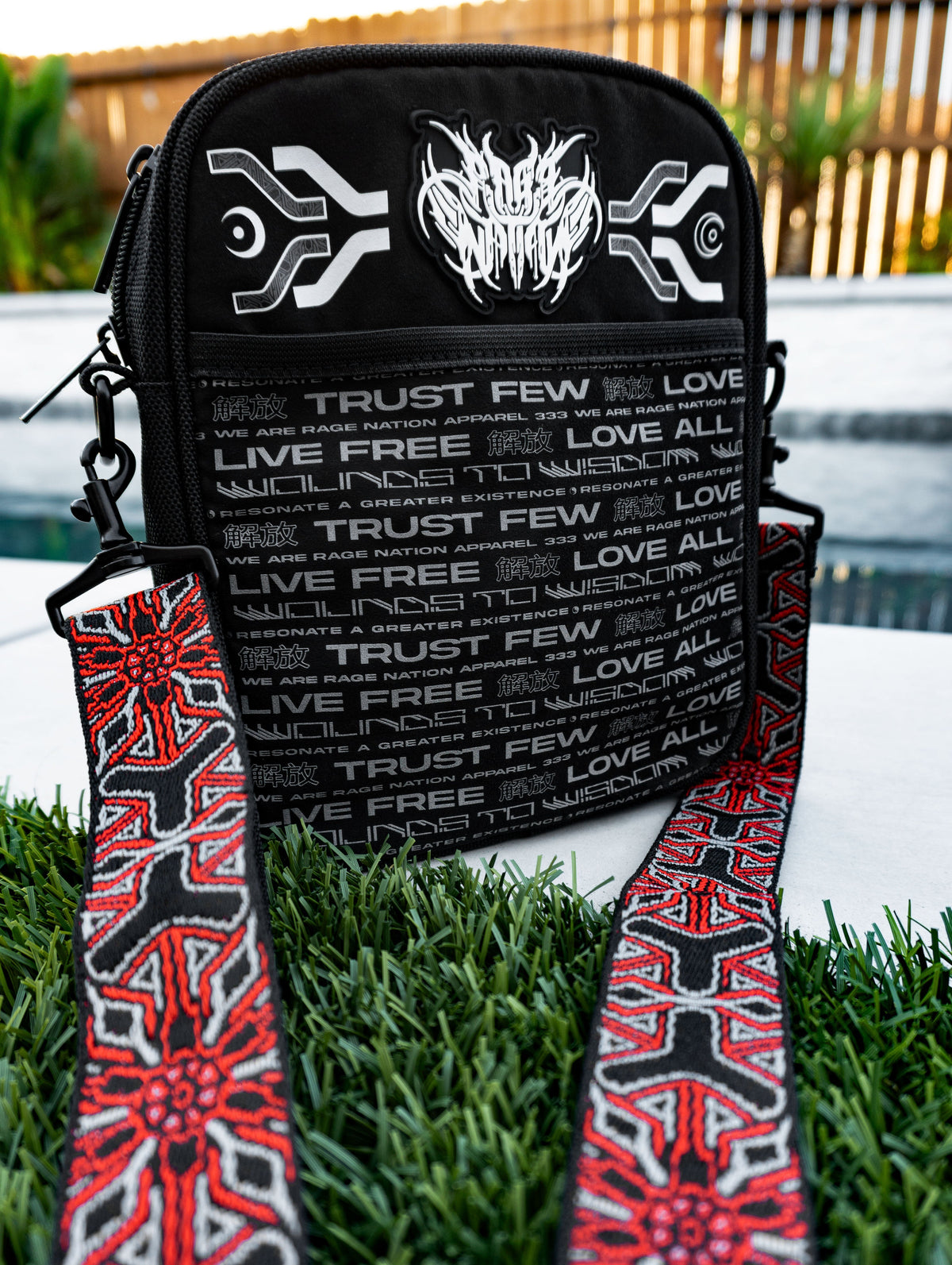 NEW RELEASE • PROTECTED BY INTENT • Double-Sided • Reflective Print • SHOULDER BAG Shoulder Bag 