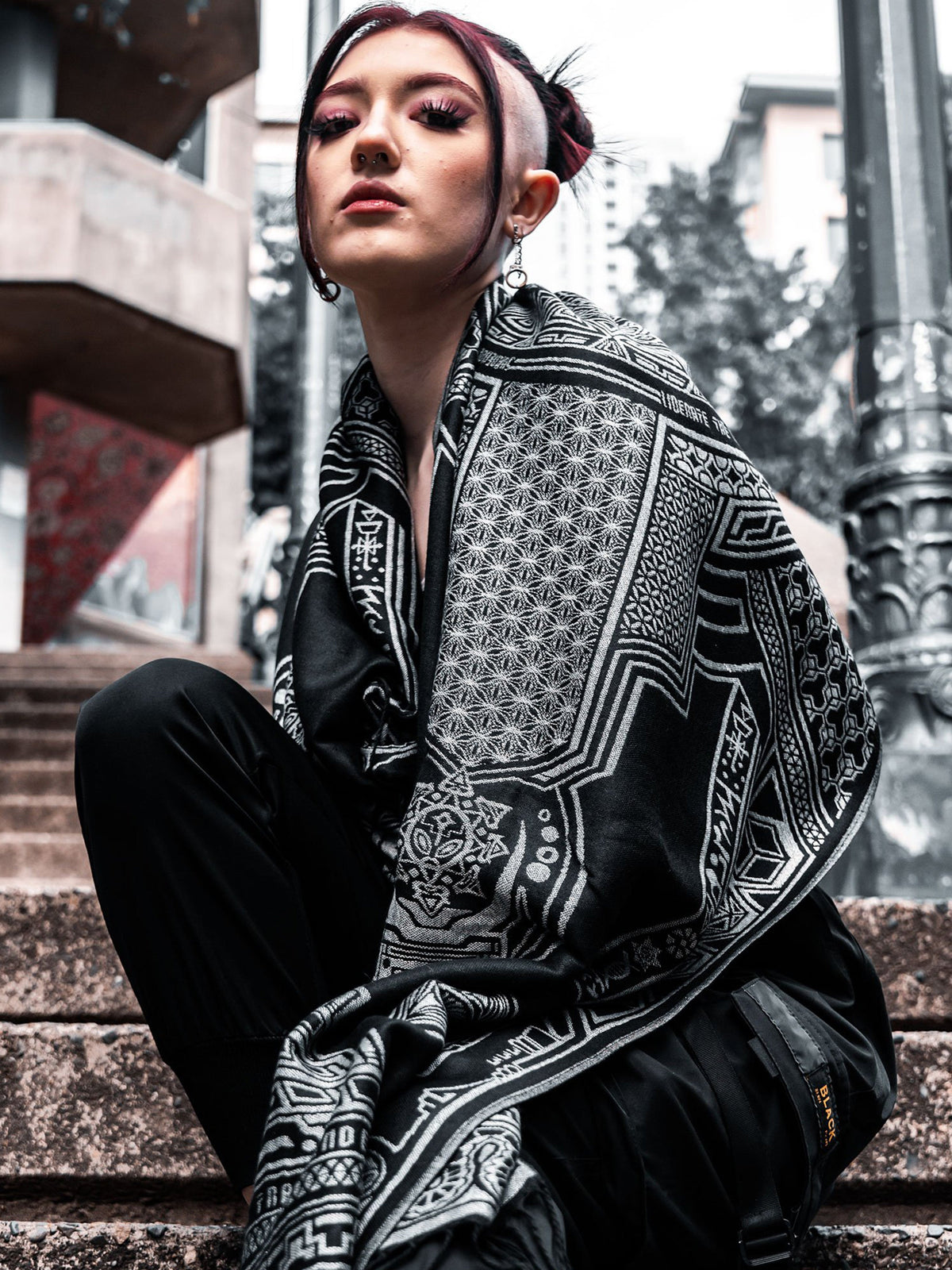 RESTOCKED ✦ TRANSCENDENCE • SILVER • GROKKO • Reversible Festival Shawl/Scarf Shawls 
