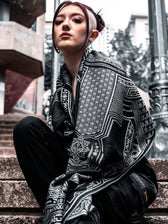 RESTOCKED ✦ TRANSCENDENCE • SILVER • GROKKO • Reversible Festival Shawl/Scarf Shawls 