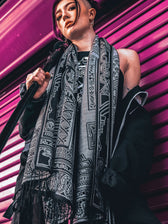 RESTOCKED ✦ TRANSCENDENCE • SILVER • GROKKO • Reversible Festival Shawl/Scarf Shawls 
