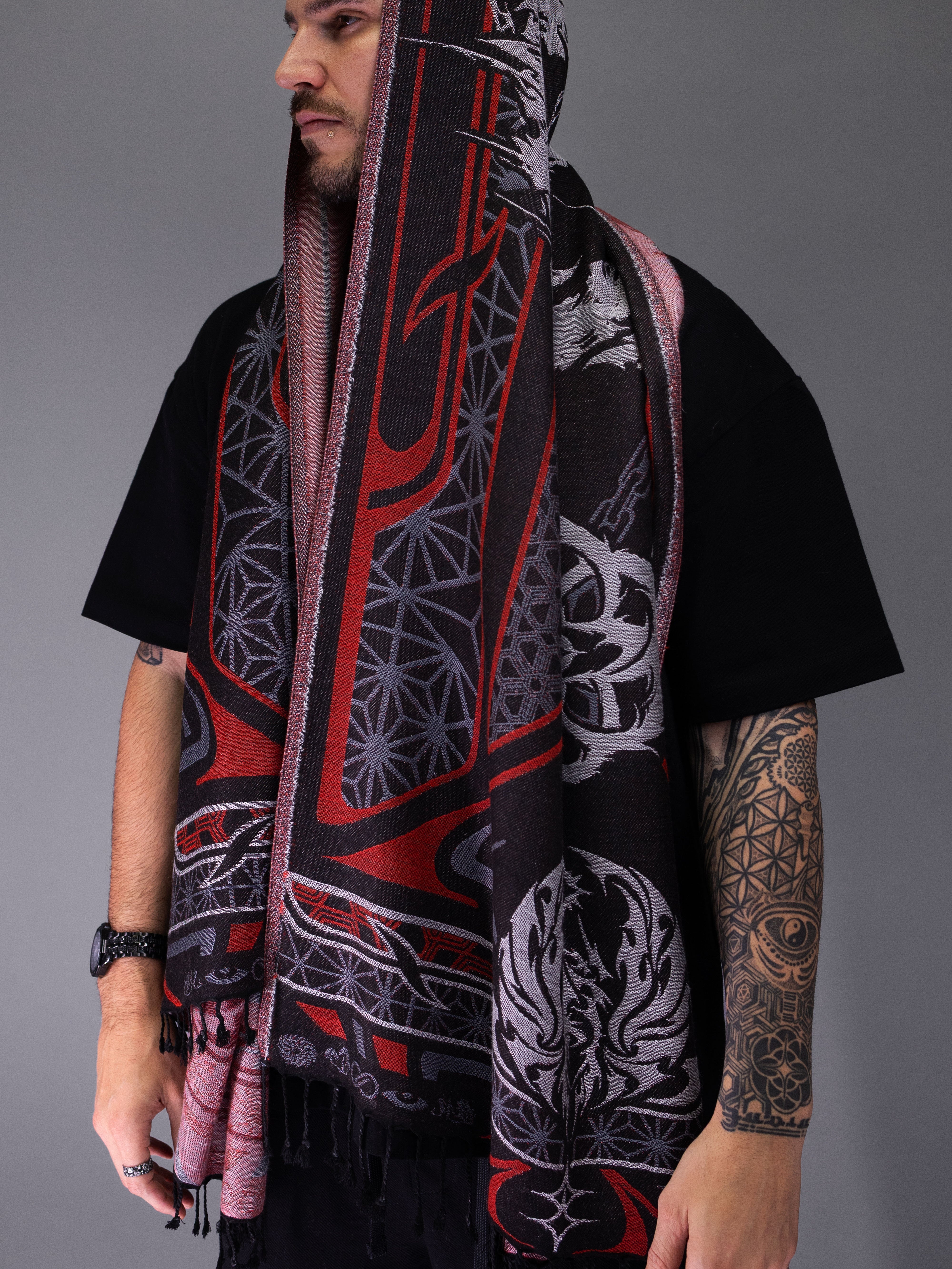 SEEDS OF LIGHT ✦ Crimson Festival Shawl Shawls 