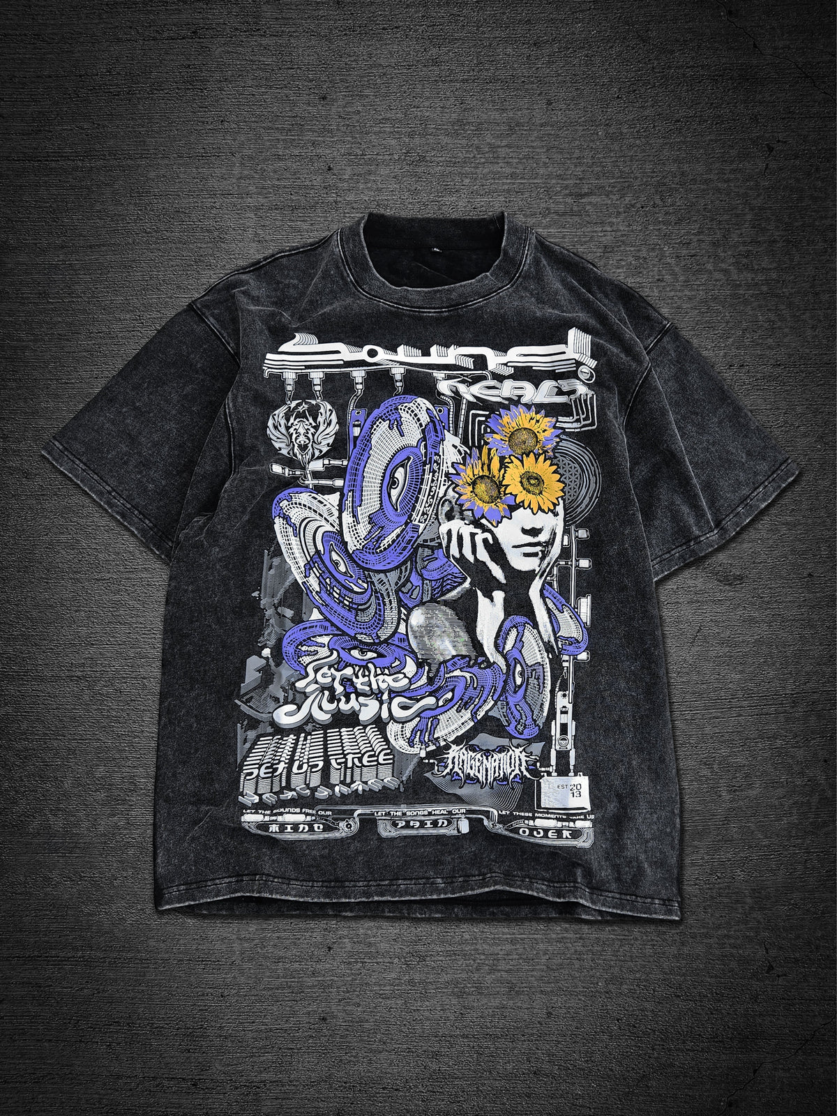 SOUND HEALS acid wash distressed ✦ T-Shirt T-Shirt 