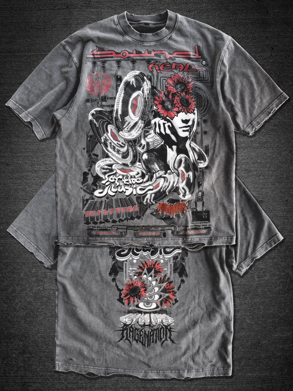 SOUND HEALS V2 ✦ DISTRESSED ASF ACIDWASH ✦ T-Shirt T-Shirt 