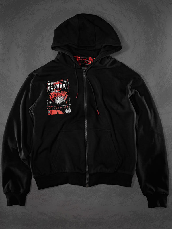 OFFICIAL UZUMAKI ✦ SPIRAL OBSESSION ✦ BLACK/RED ✦ Zip-up Hoodie Hoodie 