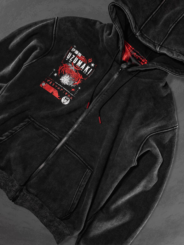 OFFICIAL UZUMAKI ✦ SPIRAL OBSESSION ✦ ACIDWASH ✦ Zip-up Hoodie Hoodie 