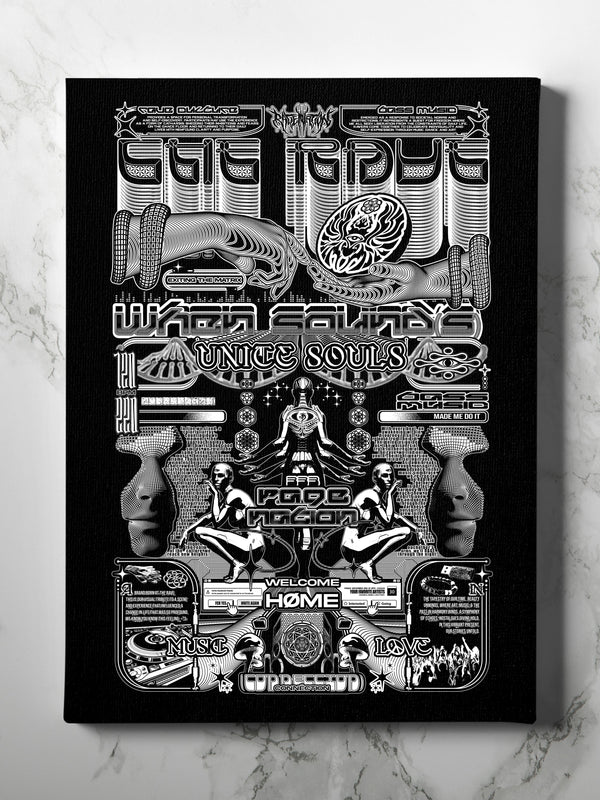 The Rave Canvas Black White 