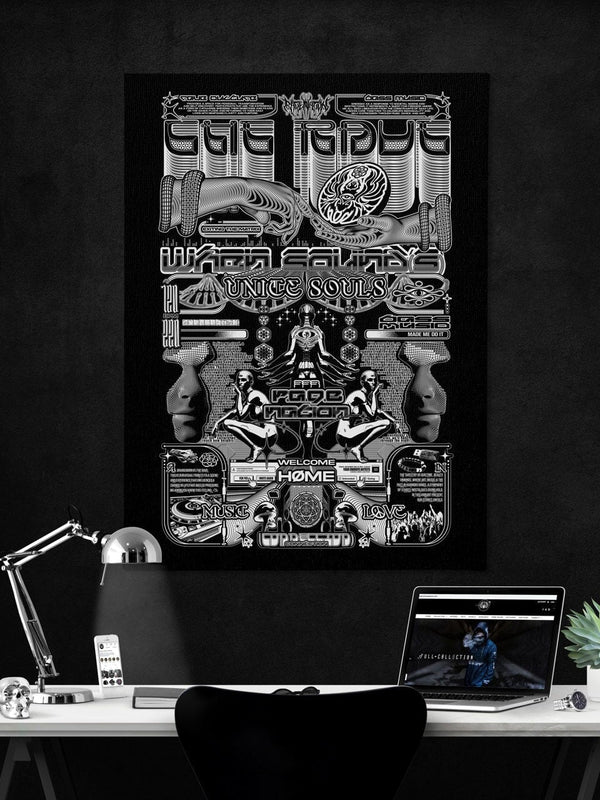 THE RAVE 001 ✦ RAGE NATION ✦ 111 Limited Edition Canvas Canvas 