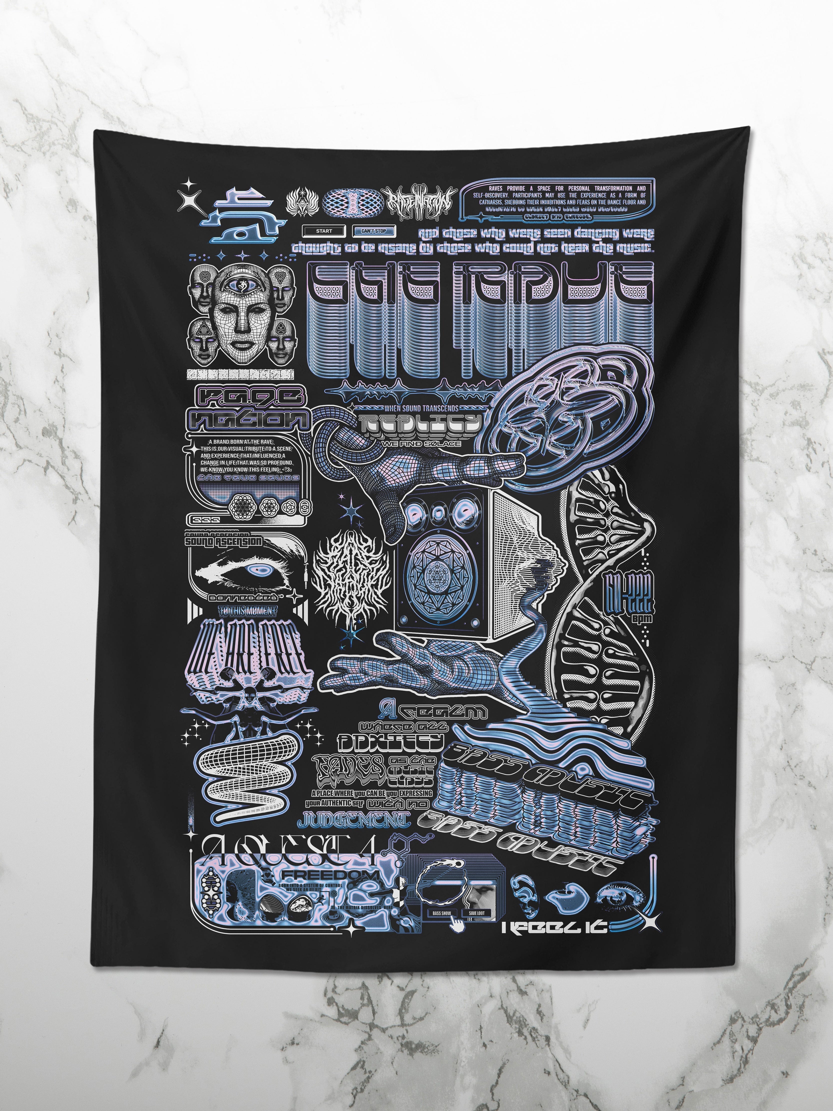 THE RAVE 002 ✦ RAGE NATION ✦ 111 Limited Edition Tapestry Tapestry 