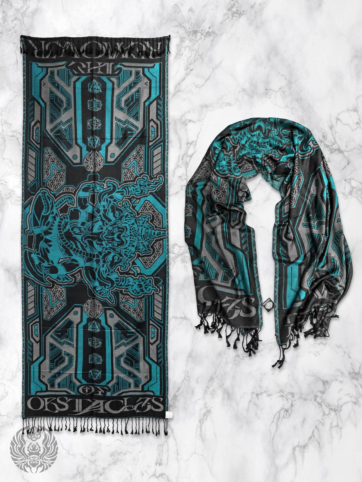 REMOVER OF OBSTACLES ✦ CYAN ✦ Festival Shawl Shawls 