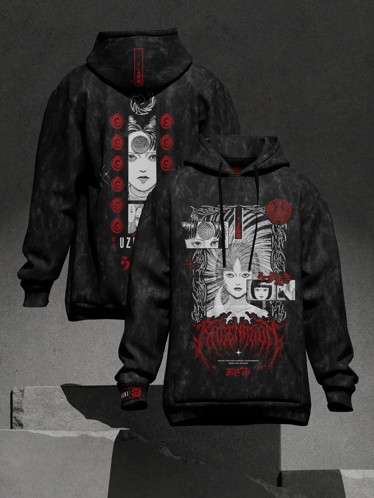 OFFICIAL UZUMAKI ✦ AZAMI'S CURSE ✦ ACIDWASH ✦ Collectible Hoodie Hoodie 