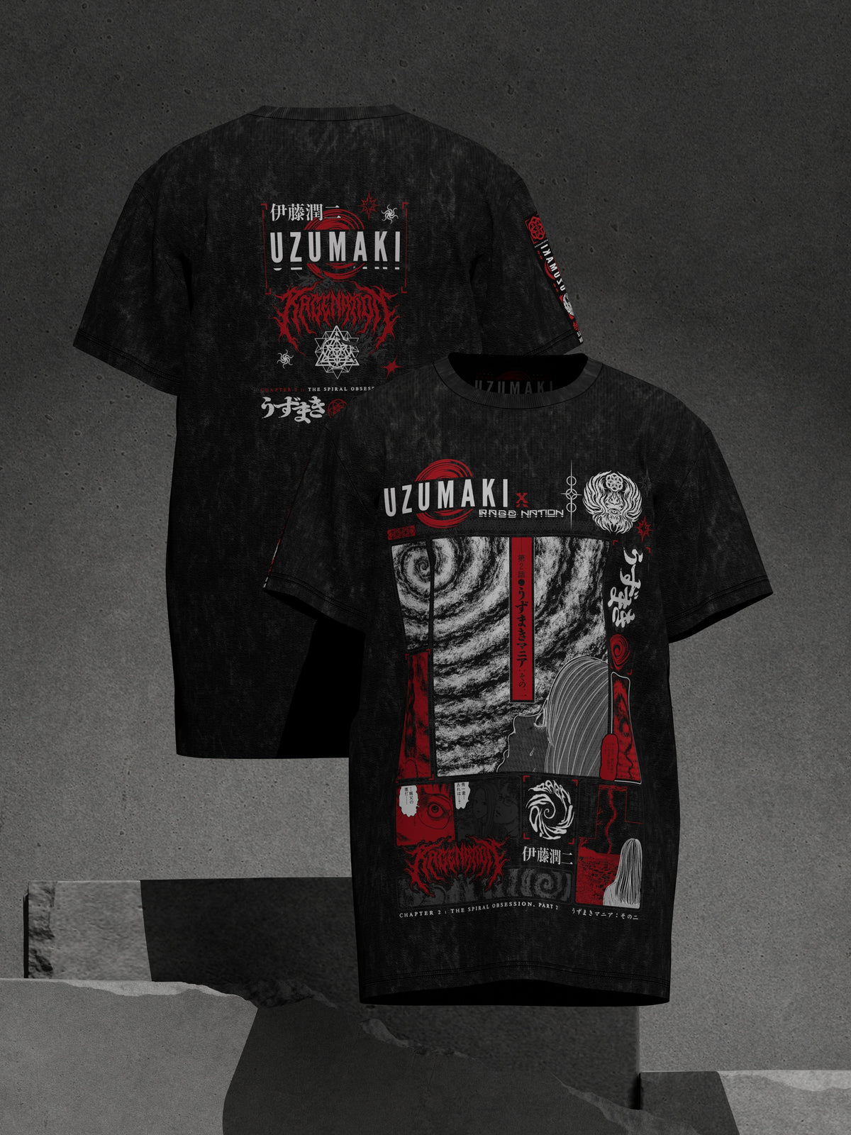 OFFICIAL UZUMAKI ✦ SPIRAL OBSESSION ✦ ACIDWASH ✦ Collectible T-shirt T-Shirt 