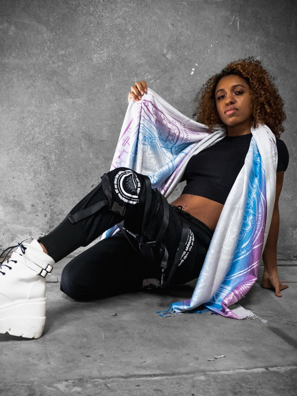 WHITE AMETHYST DHARMA • Reversible Festival Shawl/Scarf Shawls 