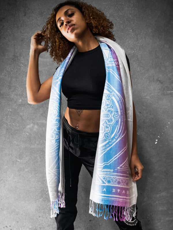 WHITE AMETHYST DHARMA • Reversible Festival Shawl/Scarf Shawls 