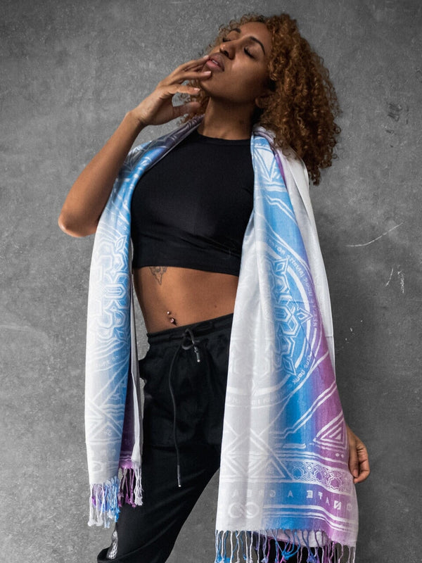WHITE AMETHYST DHARMA • Reversible Festival Shawl/Scarf Shawls 