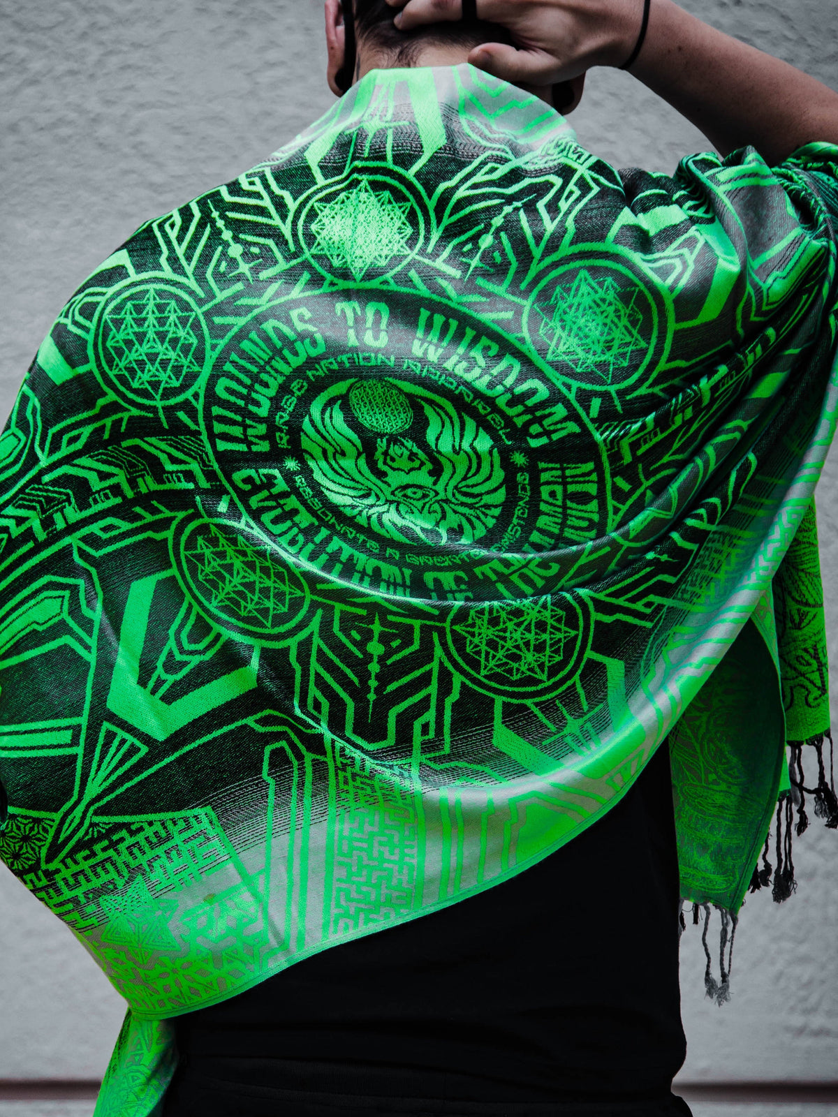 WOUNDS TO WISDOM • Yantrart x Rage Nation • UV-Reactive Gradient Shawl Shawls 
