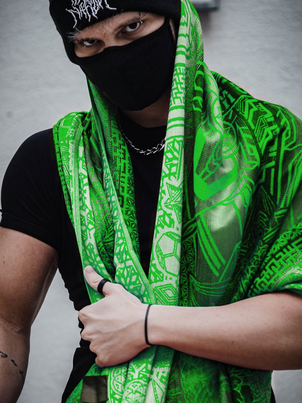 WOUNDS TO WISDOM • Yantrart x Rage Nation • UV-Reactive Gradient Shawl Shawls 