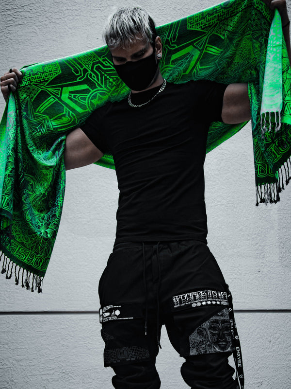 WOUNDS TO WISDOM • Yantrart x Rage Nation • UV-Reactive Gradient Shawl Shawls 