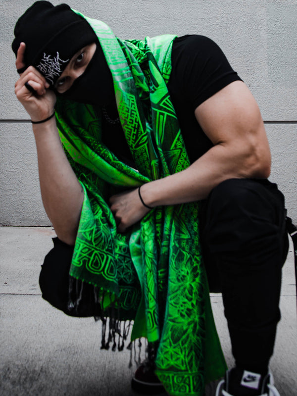 WOUNDS TO WISDOM • Yantrart x Rage Nation • UV-Reactive Gradient Shawl Shawls 