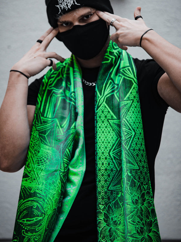 WOUNDS TO WISDOM • Yantrart x Rage Nation • UV-Reactive Gradient Shawl Shawls 