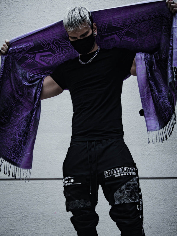WOUNDS TO WISDOM • Yantrart x Rage Nation • Purple Gradient Shawl Shawls 