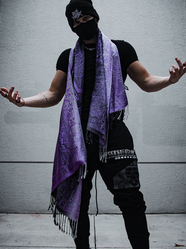 WOUNDS TO WISDOM • Yantrart x Rage Nation • Purple Gradient Shawl Shawls 