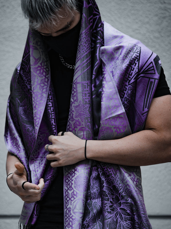 WOUNDS TO WISDOM • Yantrart x Rage Nation • Purple Gradient Shawl Shawls 