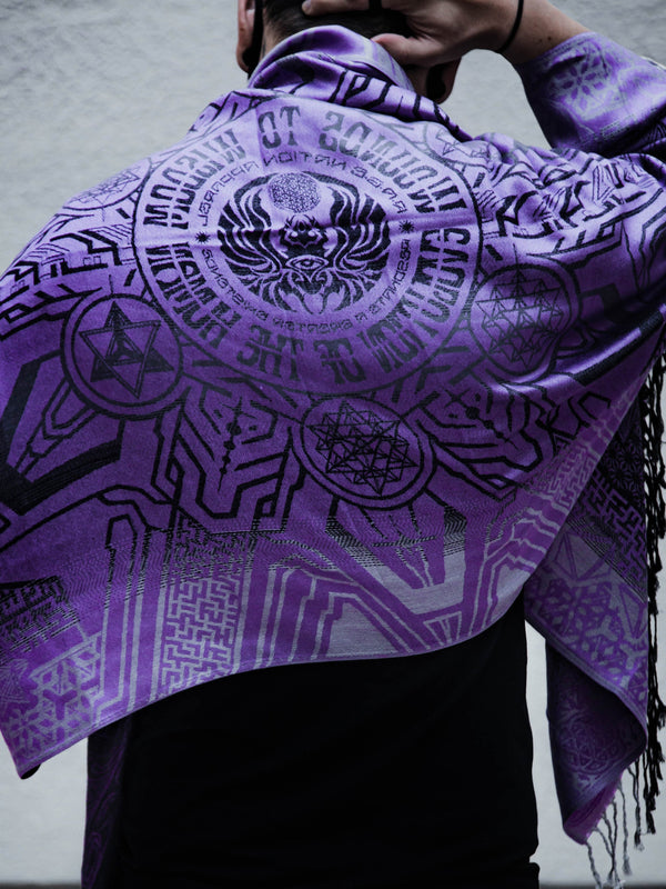 WOUNDS TO WISDOM • Yantrart x Rage Nation • Purple Gradient Shawl Shawls 