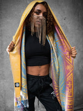 YELLOW AMETHYST DHARMA • Reversible Festival Shawl/Scarf Shawls 