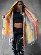 YELLOW AMETHYST DHARMA • Reversible Festival Shawl/Scarf Shawls 