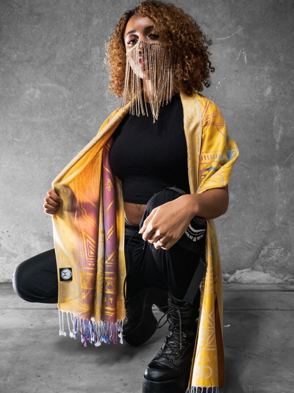 YELLOW AMETHYST DHARMA • Reversible Festival Shawl/Scarf Shawls 