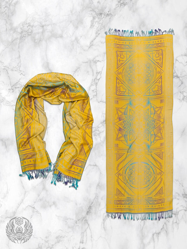 YELLOW AMETHYST DHARMA • Reversible Festival Shawl/Scarf Shawls 
