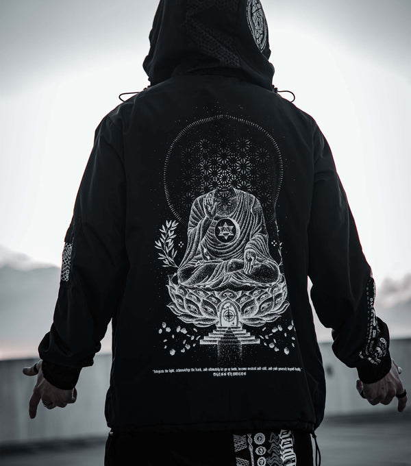 LOTUS THRONE • GLENN THOMSON COLLAB • Waterproof Zip-Up Windbreaker Windbreaker 