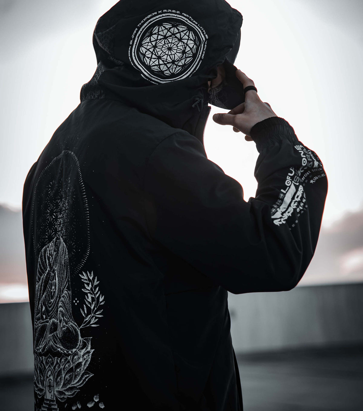 LOTUS THRONE • GLENN THOMSON COLLAB • Waterproof Zip-Up Windbreaker Windbreaker 