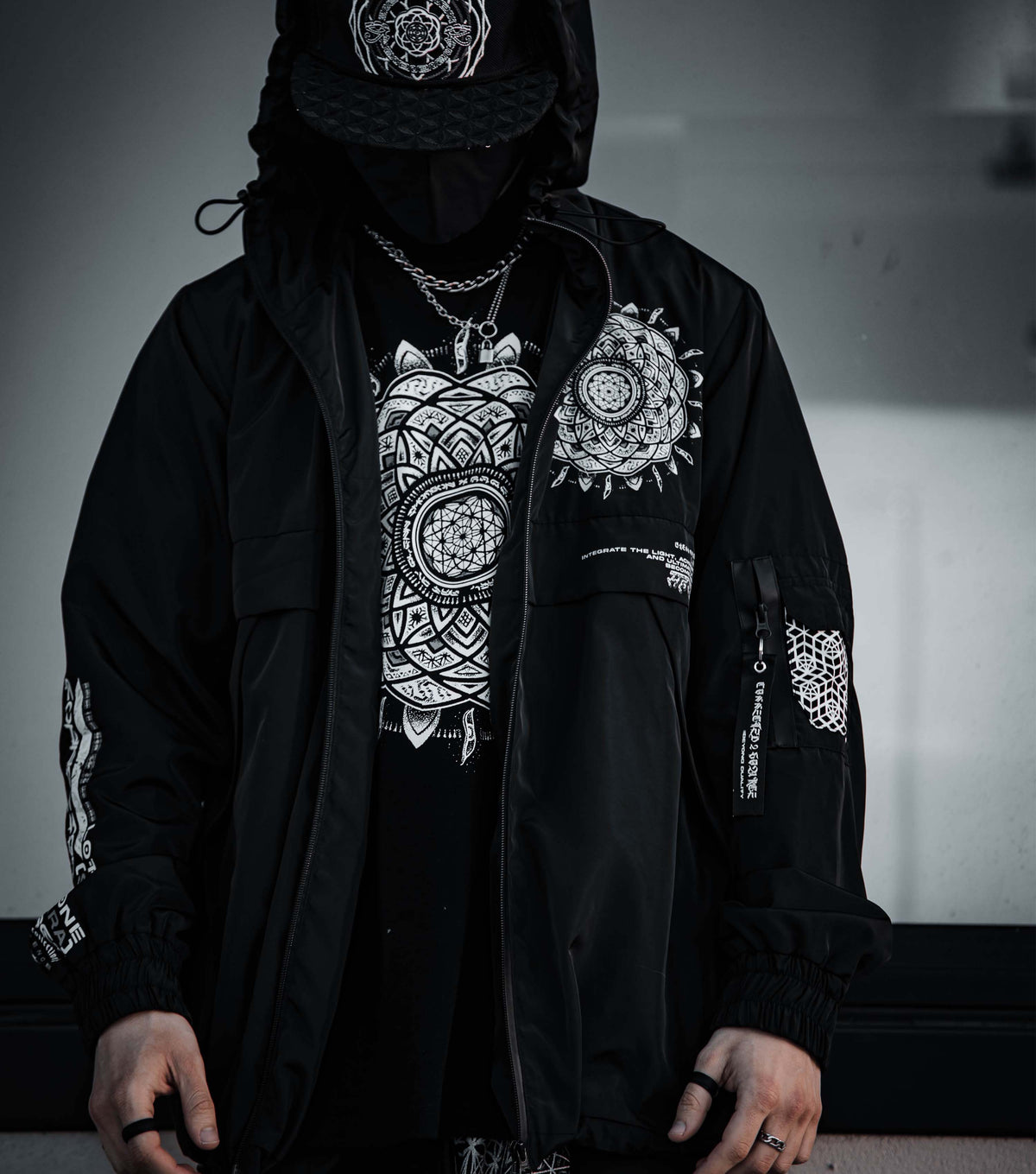 LOTUS THRONE • GLENN THOMSON COLLAB • Waterproof Zip-Up Windbreaker Windbreaker 
