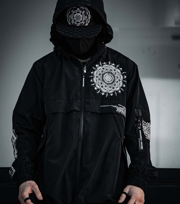 LOTUS THRONE • GLENN THOMSON COLLAB • Waterproof Zip-Up Windbreaker Windbreaker 