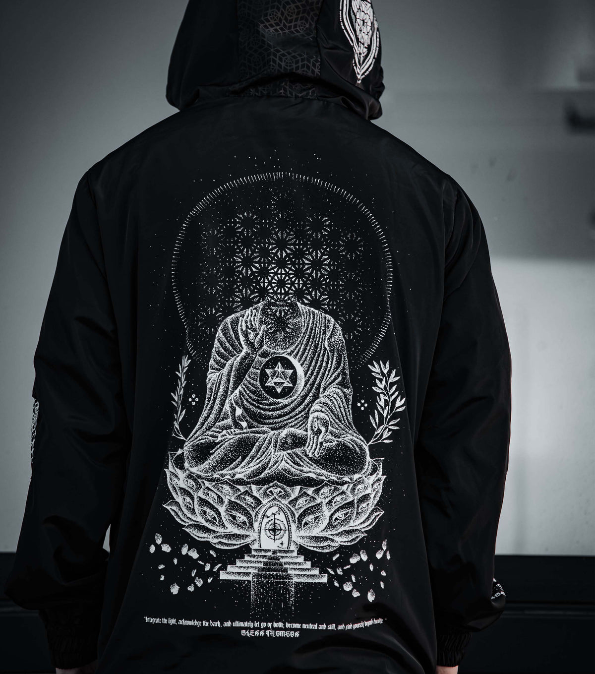 LOTUS THRONE • GLENN THOMSON COLLAB • Waterproof Zip-Up Windbreaker Windbreaker 