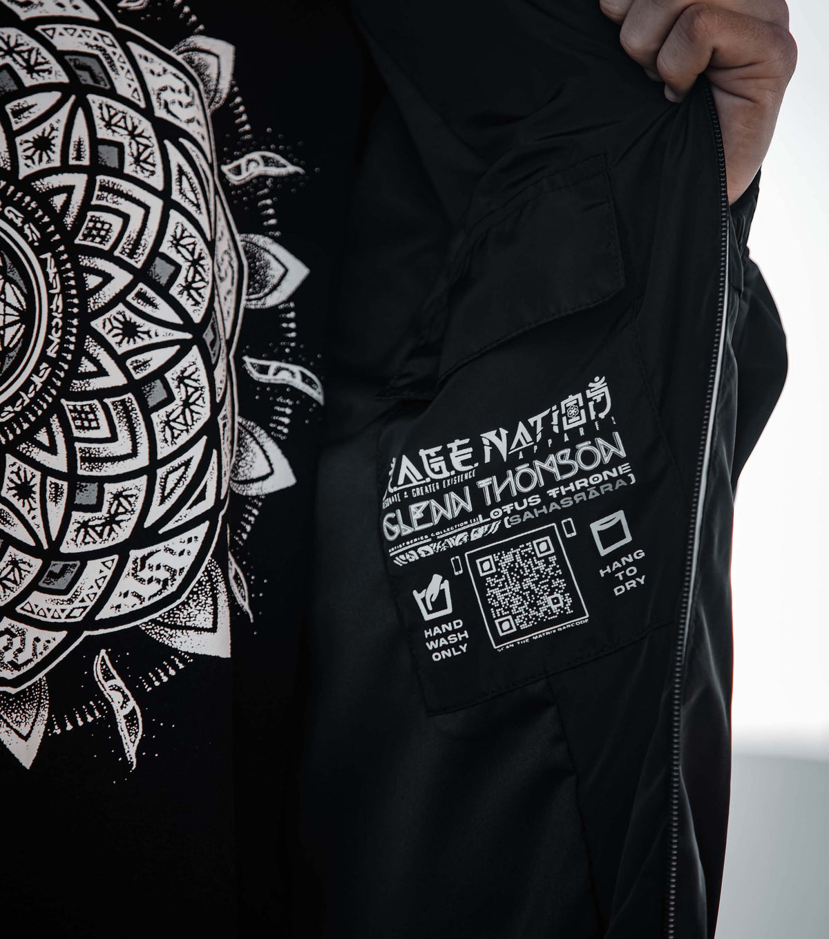 LOTUS THRONE • GLENN THOMSON COLLAB • Waterproof Zip-Up Windbreaker Windbreaker 
