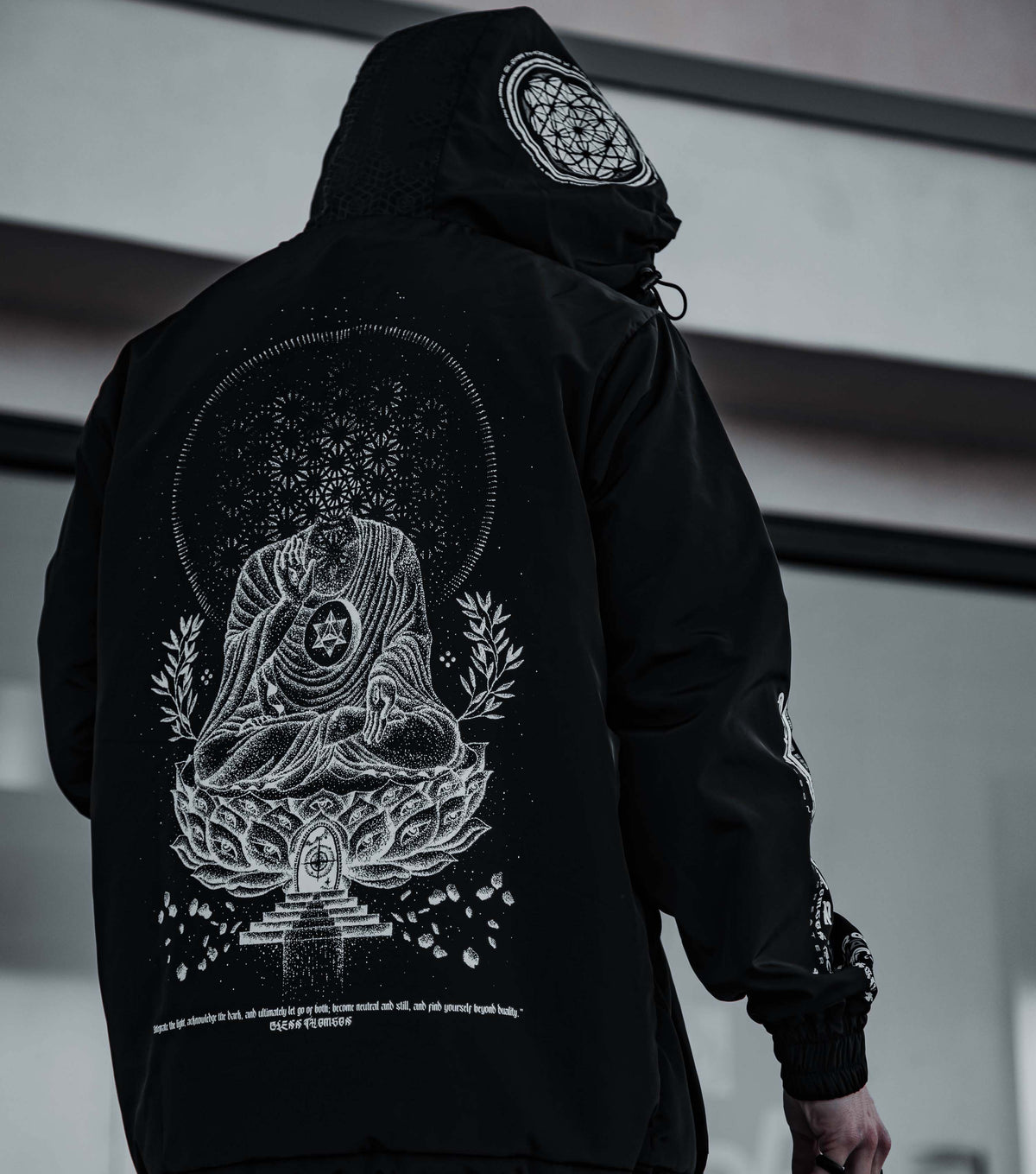LOTUS THRONE • GLENN THOMSON COLLAB • Waterproof Zip-Up Windbreaker Windbreaker 
