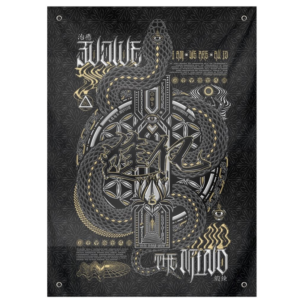 EVOLVE THE MIND Tapestries 26x36 inch Outdoor Poly with Grommets 