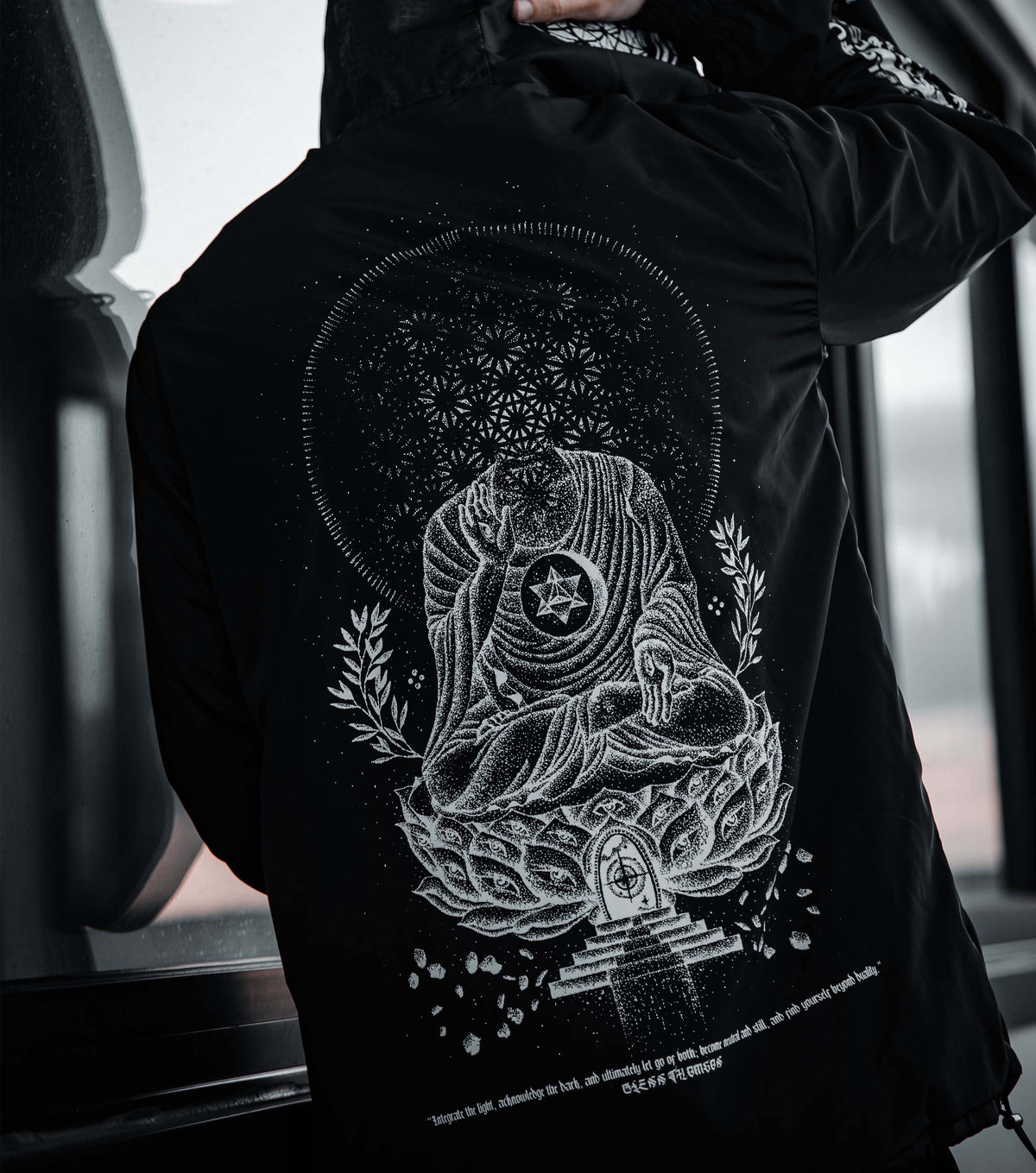 LOTUS THRONE • GLENN THOMSON COLLAB • Waterproof Zip-Up Windbreaker Windbreaker 