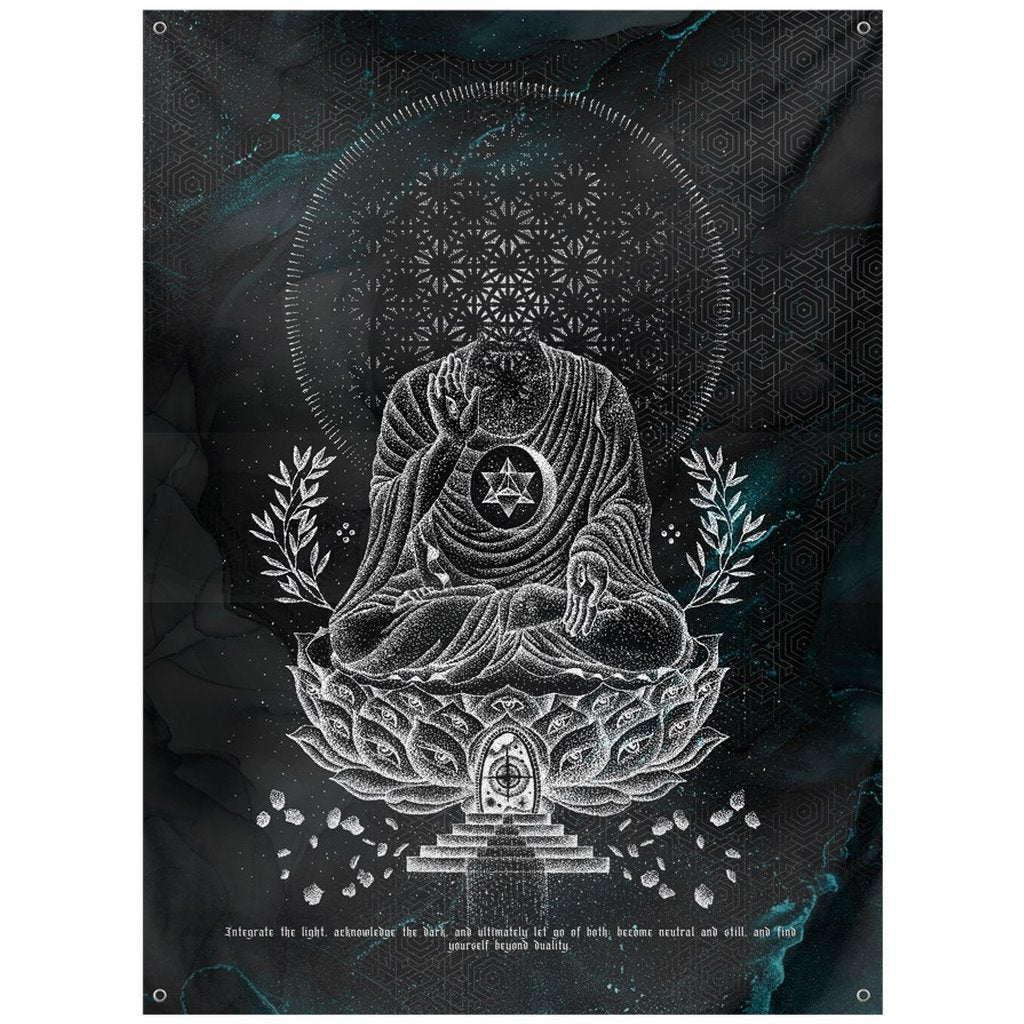 Lotus-V3-Tapestries 59x80 inch Outdoor Poly with Grommets 