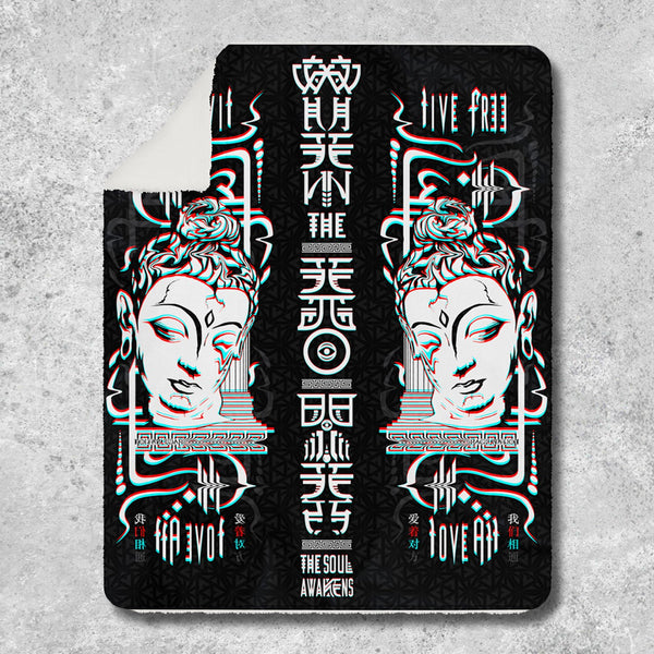 LIVE FREE LOVE ALL • Sherpa Blanket Blanket 