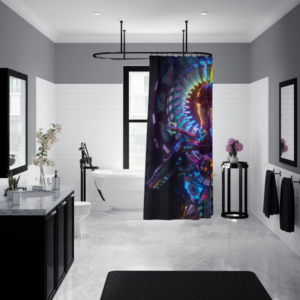 DEMIGLO • GLASS CRANE • Shower Curtain Shower Curtain 